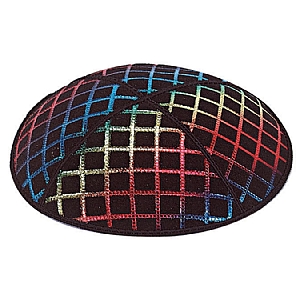Rainbow Foil Quilted Embossed Kippah