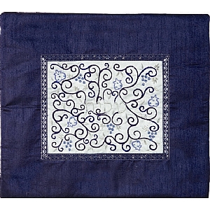 Emanuel Embroidered Tallit Bag -  White on Blue