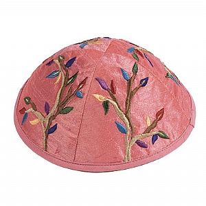 Emanuel Embroidered Kippah - Pink