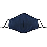 Navy Raw Silk Face Mask