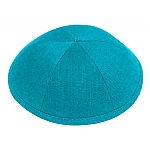 Individual Turquoise Linen Kippah
