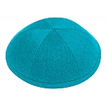 Turquoise Linen Kippah