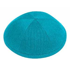 Individual Turquoise Linen Kippah