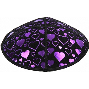 Purple Heart Foil Embossed Kippah