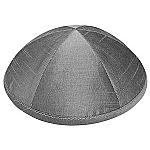 Grey Raw Silk Kippah