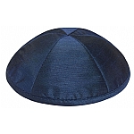 Navy Raw Silk Kippah