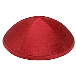 Red Raw Silk Kippah