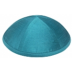 Turquoise Raw Silk Kippah