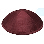 Burgundy Raw Silk Kippah
