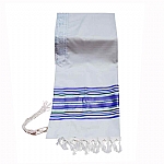 Noy Tallit in Purple, Silver, and Hunter Green Stripes