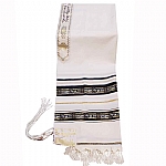 Traditional Wool Tallit with Decorative Ribbon Style # 21