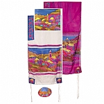 Yair Emanuel Vista in Color Handpainted Silk Tallit Set