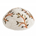 Emanuel Embroidered Kippah - White