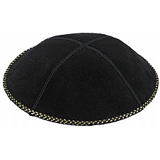 Suede Kippot With Trim