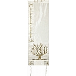 Yair Emanuel Embroidered Raw Silk Tallit Set Tree of Life Design in Gold, Copper and Silver Shades