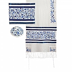 Yair Emanuel Tallit Embroidered the Matriarchs- Blue