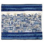 Emanuel Full Embroidered Jerusalem Tallit Bag - Blue