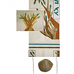 Yair Emanuel Tree of Life Silk Tallit Set