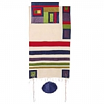 Yair Emanuel Multicolor Silk Tallit with Stripes