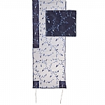 Yair Emanuel Embroidered Organza Tallit Set Floral Design in Blue
