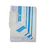 Traditional Lurex Wool Tallit in Turquoise and Silver Stripes