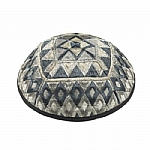 Emanuel Embroidered Kippah Geometric - Silver